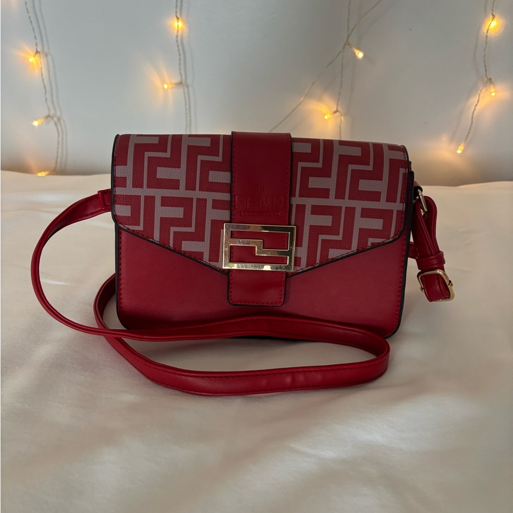 Elegant Red Designer Crossbody Bag
